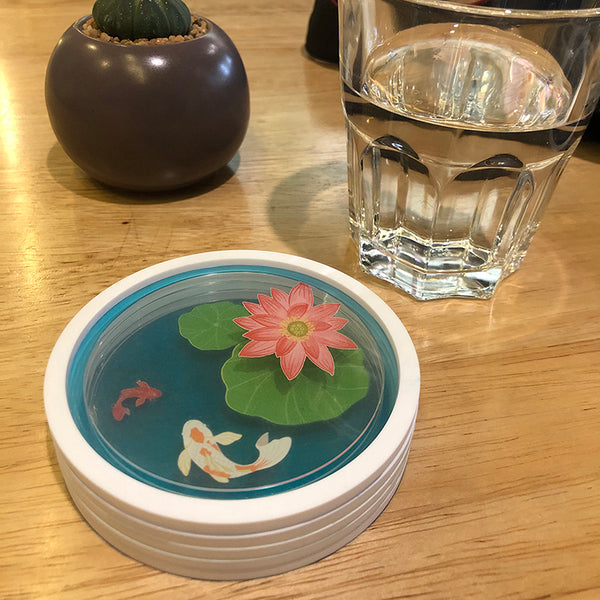 Set of 5 Funny Coaster(Lotus)