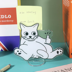 Creative Naughty Cat Desk Memo Note Paper Photo Holder Clip Card Stand Organizer Without Magnets