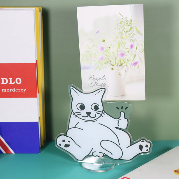 Creative Naughty Cat Desk Memo Note Paper Photo Holder Clip Card Stand Organizer Without Magnets