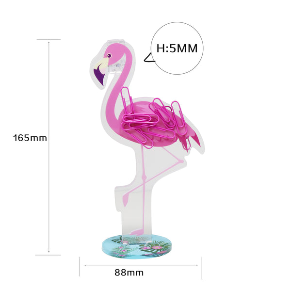 Creative Flamingo Desk Memo Note Paper Photo Holder Card Stand Organizer with Magnets